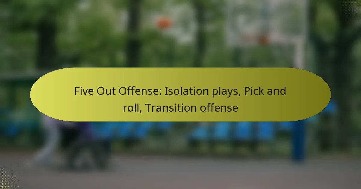 Five Out Offense: Isolation plays, Pick and roll, Transition offense