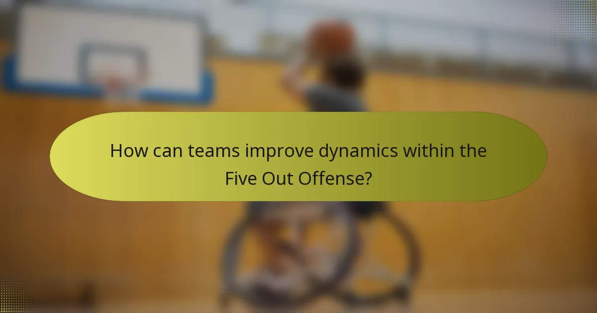 How can teams improve dynamics within the Five Out Offense?