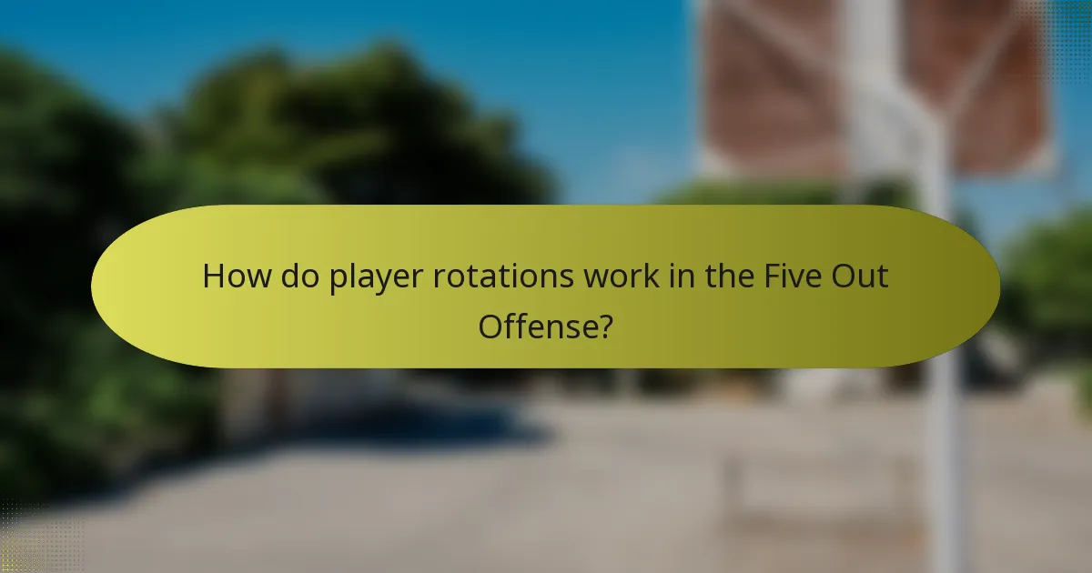 How do player rotations work in the Five Out Offense?
