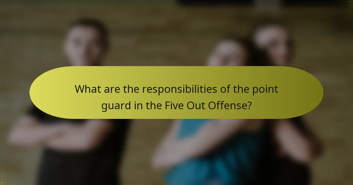 What are the responsibilities of the point guard in the Five Out Offense?
