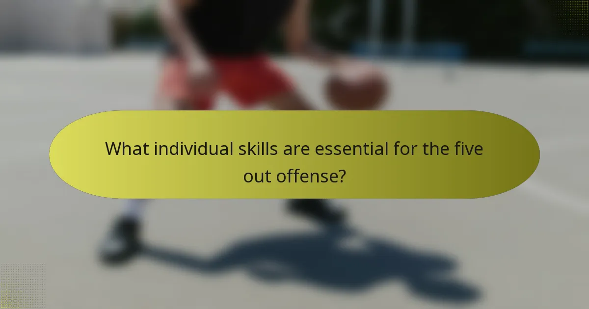 What individual skills are essential for the five out offense?