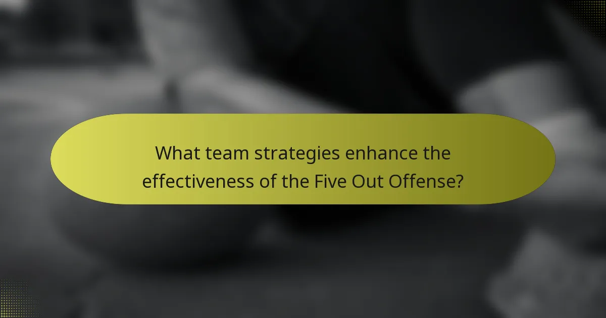 What team strategies enhance the effectiveness of the Five Out Offense?